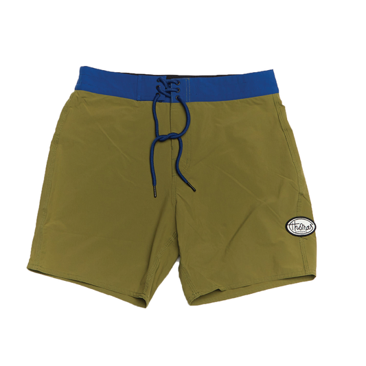Thomas Olive With Navy Waistband Board Short